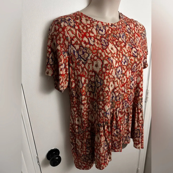 LOGO by Lori Goldstein Animal Print super soft ruffle top size L #1477 - Picture 4 of 10